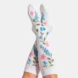 Chaussettes de compression Fleurs blanches