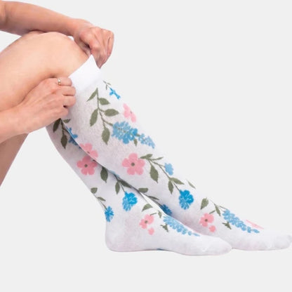 Chaussettes de compression - Fleurs Blanches
