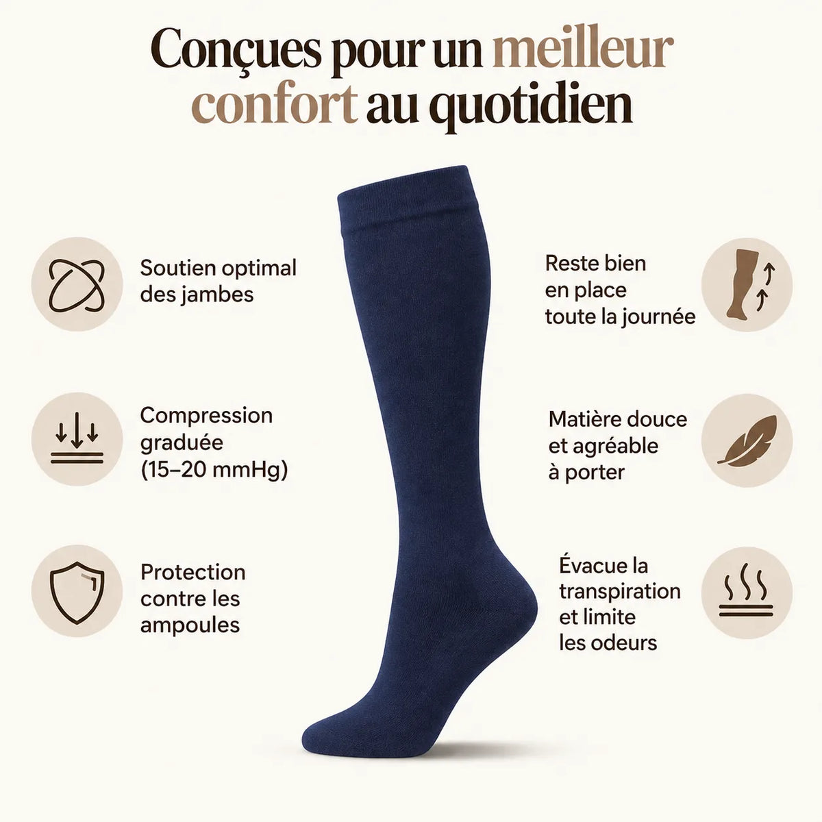 Chaussettes de compression - Bleu