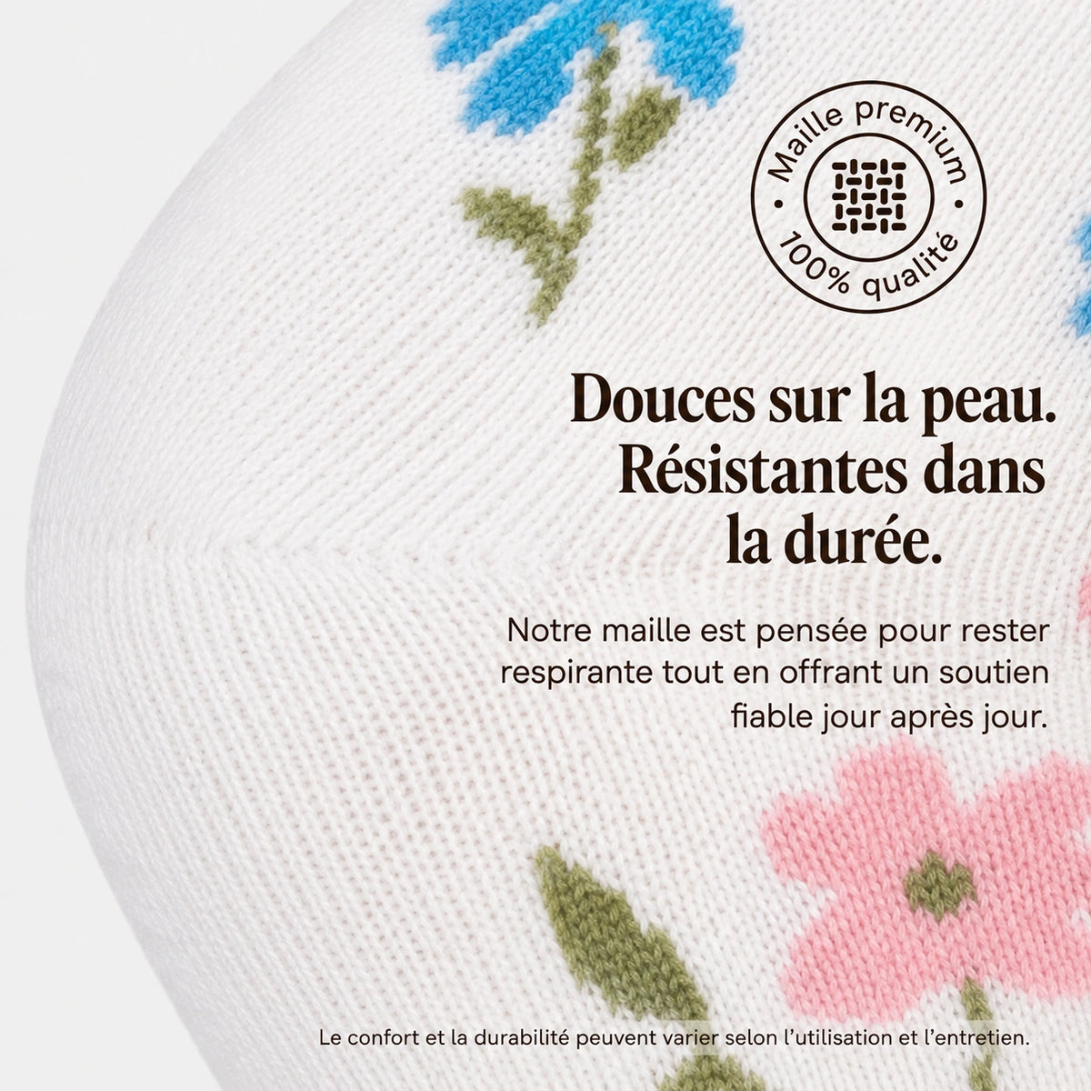 Chaussettes de compression - Fleurs Blanches