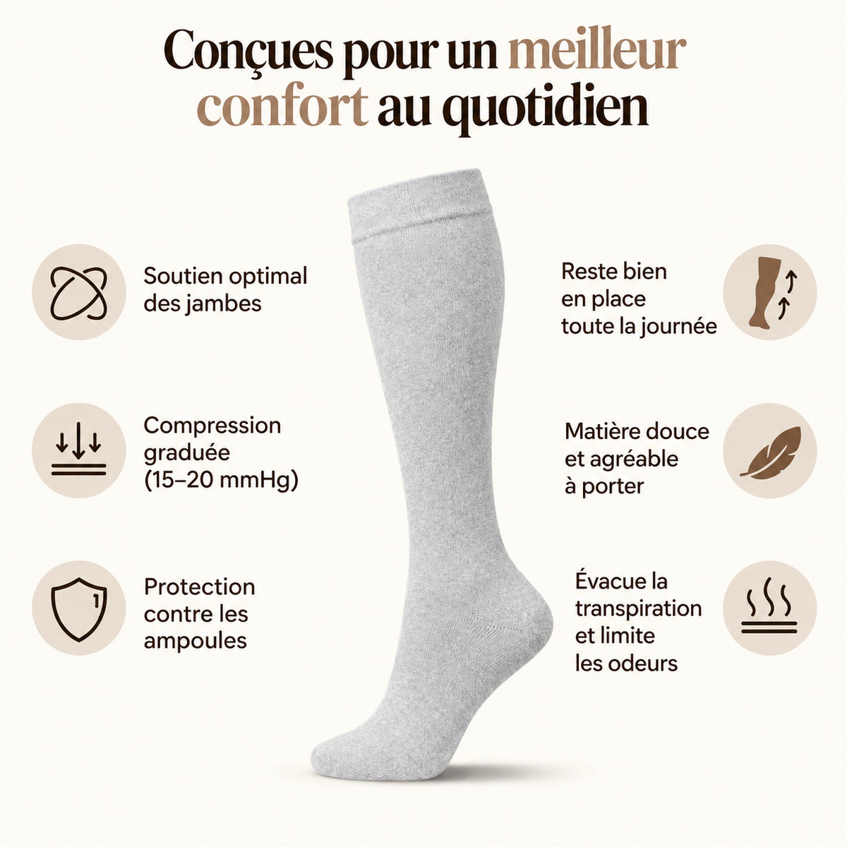 Chaussettes de compression - Gris