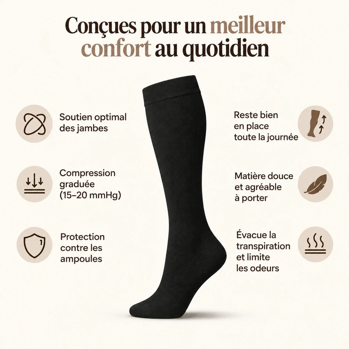 Chaussettes de compression - Noir